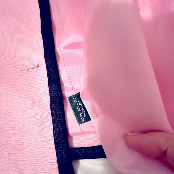Stunning Pink & Black Ralph Lauren Jacket, Size 10, 100% Linen-Lined, Excel Cond - Picture 10 of 14